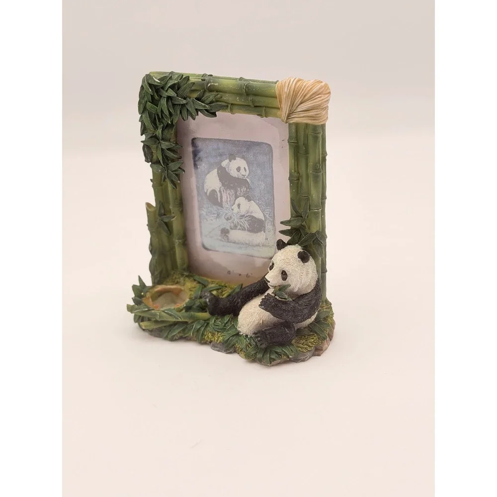 Vintage Panda Bamboo 4x6 Resin Picture Frame 3D Nature Wildlife Tabletop Decor